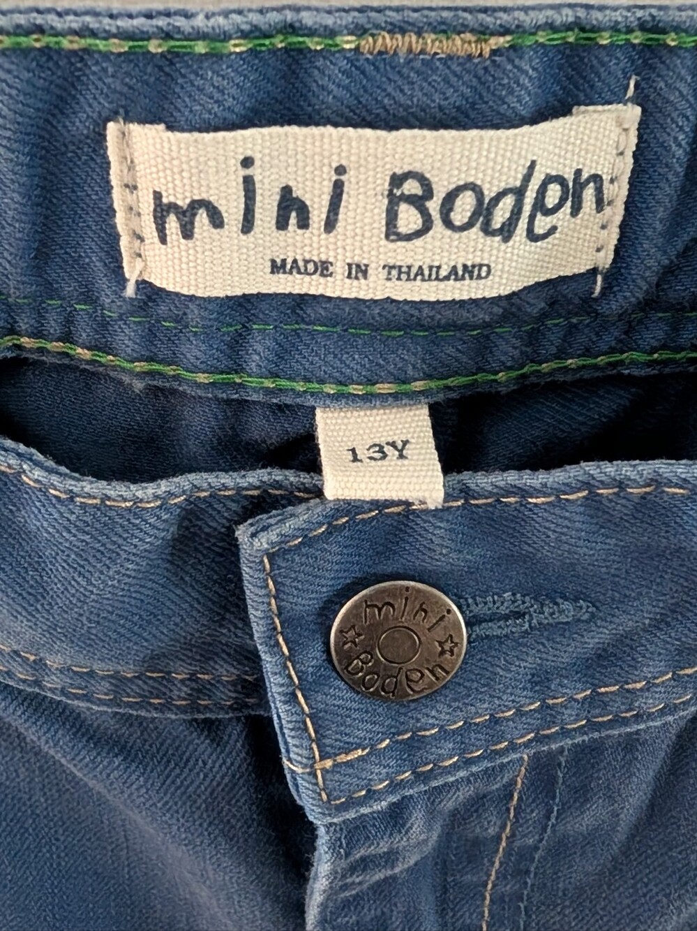 Mini Boden Girls Denim Pants in Sky Blue - 100% Cotton